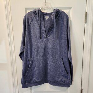 AB3 Performance Hooded Light Jacket, Full Zipper, Men’s XL Blue. EUC UV Protect.